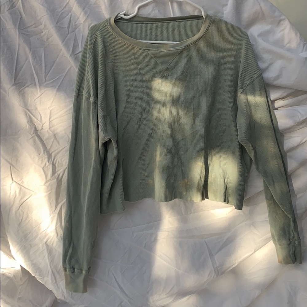 Brandy Melville green cropped long sleeve